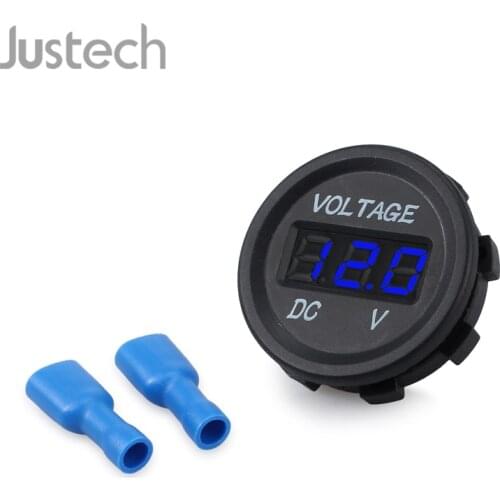 Justech DC 12V Blue LED Panel Digital Voltage Meter Display Voltmeter For Car Boat Camper Caravan UTV Motorcycle ATV