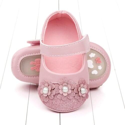 Baby Girl Flower PU Leather Newborn Baby Moccasins Moccs Shoes Soft Soled Non-slip Footwear Crib Shoes