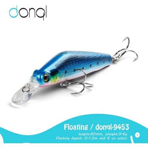 DONQL 1Pcs 2020 New Minnow Fishing Lures Wobbler Hard Bait 80mm 9.6g Crankbaits Artificial Bait 3D Eyes Sea Fishing Tackle Lure
