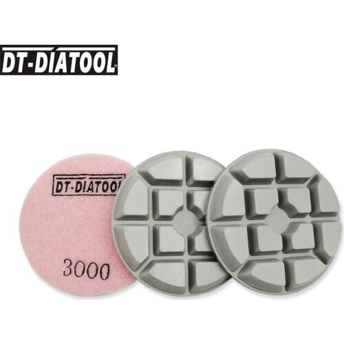 DT-DIATOOL 3pcs/set Dia 80mm/3" Diamond Resin Bond Concrete Polishing Pads Sanding Discs Repairing For concrete Floor terrazzo