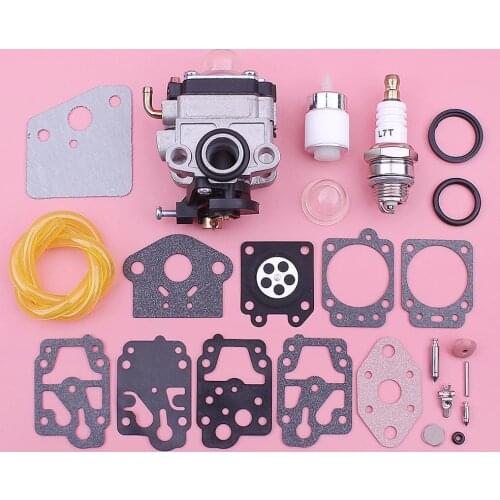 Carburetor For Troy-Bilt TB26CO TB415CS TB475SS Chainsaw 753-04296, 753-04745 w Fuel Filter Line Hose Carb Gasket Repair Kit