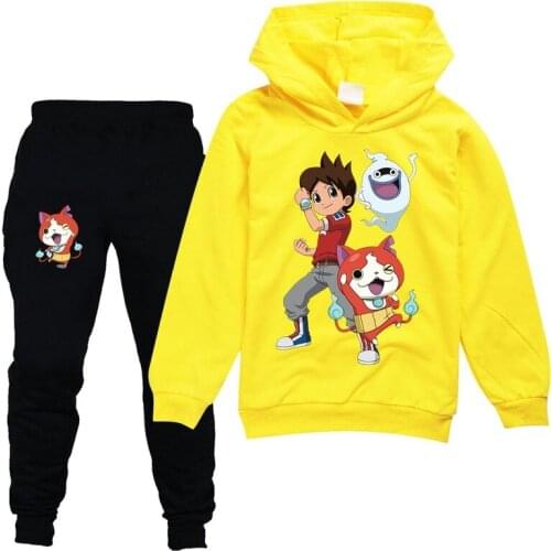 2022New YO KAI Watch Cartoon Contoon Hooded Toddler Boy Clothes Set Girls Boutique Outfits kids halloween Clothing For Girls Boy