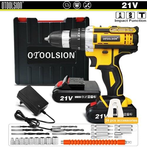 New Design 21V 45N.m Multi-function Cordless Screwdriver Rechargeable Electric Screw Drill Mini Hand Drill Power Tools