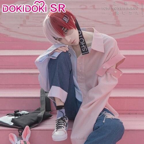 DokiDoki-SR Anime Boku No Hero Academia Cosplay My Hero Academia Shoto Todoroki Costume Doujin Casual Wear Todoroki Cosplay Men