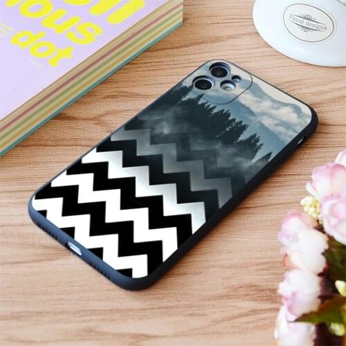 For iPhone Mountains-Chevron Print Soft Matt Apple iPhone Case 6 7 8 11 12 Plus Pro X XR XS MAX SE