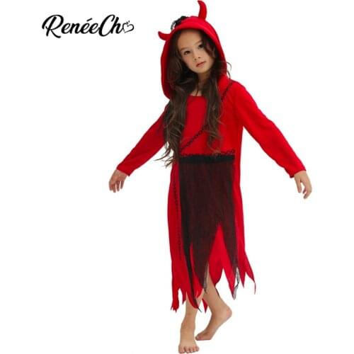 2018 new arrival Halloween Costume For Kids Red Fancy Dress Hood Child Devil Costume horror carnival cosplay boy kid costume