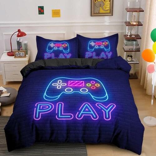 Gamepad Comforter Cover r Bedding Set Teens Video Duvet for Youth Kids Boys Modern Controller Bedspread