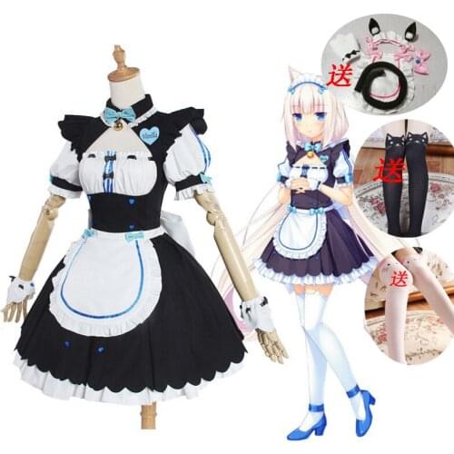 Vanilla Maid Dress Costume Cat Neko Girl Party Chocola NEKOPARA Cosplay Chocolahalloween NEKOPARA Cosplay Women Costume Game