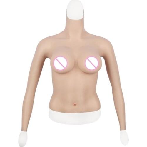 Halfbody D CUP Fake Artificial Boobs Realistic Silicone Breast Forms with Arm Crossdresser Shemale Transgender Drag Queen 4G