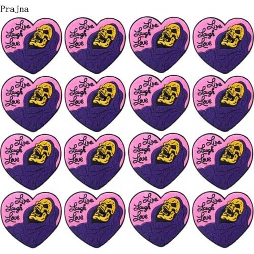Prajna 10PCS Grim Reaper Punk Patch On Clothes Stripes Embroidered Patches For Clothing Iron On Patches Rock Patches For Clothes