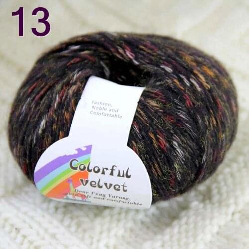 Sale 1SkeinsX50gr Luxury Soft MOHAIR Colorful Shawls Hand Knit Crochet Yarn 13 brown