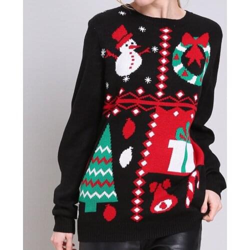 Christmas Sweater For gift Santa Elf Funny Pullover Womens Sweaters Tops Women Christmas Clothing Autumn Winter Sweaters clothe