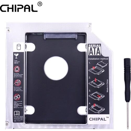 CHIPAL Universal 2nd HDD Caddy 12.7mm SATA 3.0 for 2.5" 2TB SSD Case Hard Drive Enclosure with LED Indicator For Laptop DVD-ROM