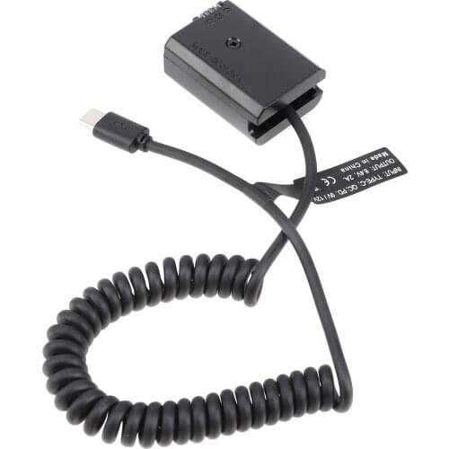 FOTGA NP-FW50 Decoded Dummy Battery Power Adapter +Type C Cable for Sony ZV-E10 A7 A7R A7S A7M A7II A7S2 A7M2 A7R2 A6500 A6400