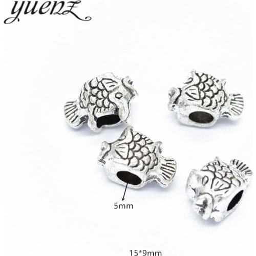 YuenZ 7pcs Vintage fish Bead Charms big hole Beads European pendant fit for necklace bracelet DIY pendants 15*9mm R7