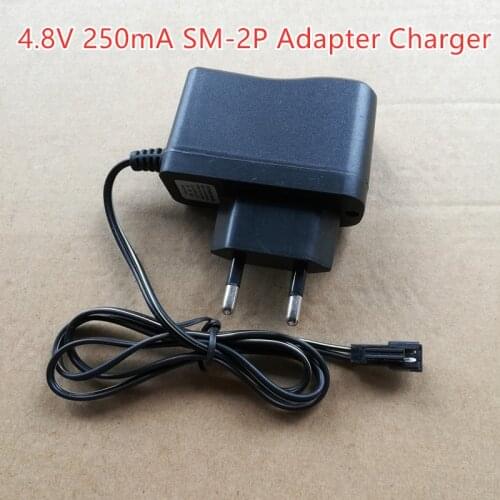 Charging Adapter Battery Charger Ni-Cd Ni-MH Batteries Pack SM-2P Plug Adapter 4.8V 250mA Output Toys Car