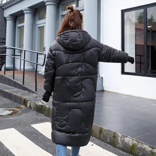 2019 Winter New Pattern Down Cotton Woman Long Paragraph. Joker Star With Coltsfoot Thickness Loose Coat Cotton-padded Clothes