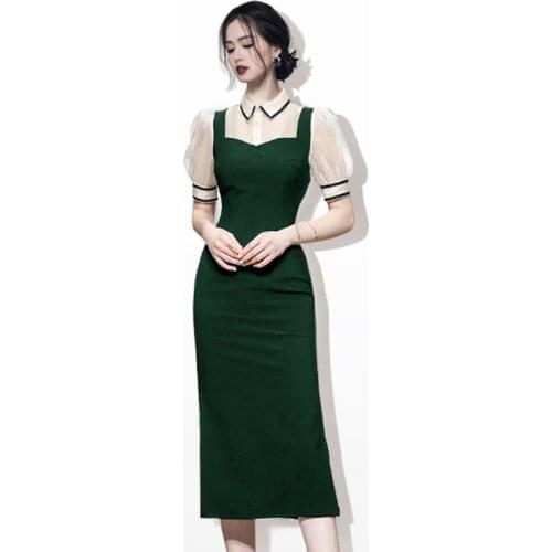Sexy lace tight Maxi Dress one piece korean ladies Summer office patchwork cabaret party formal Bodycon Dresses for women