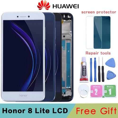 Huawei Honor 8 Lite LCD Display Touch Screen Digitizer Assembly For Huawei Honor 8 Lite LCD With Frame PRA TL10 LX1 LX3 Screen