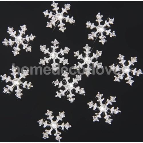 10pcs 14mm Crystal SnowFlake Buttons For Scrapbooking Craft Hair Clip Decor
