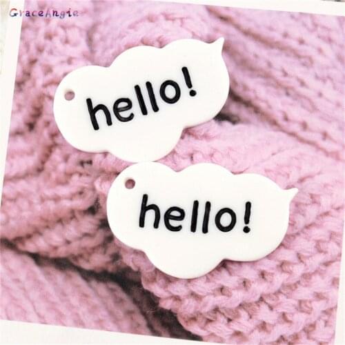 10pcs Clouds flatback resin Flat Back Resin hello Leter Cabochon Girl Hair Embellishments Ornament DIY Wedding Earrings Keychain