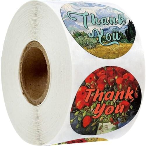 100-500pcs Thank You Sticker Baking Label Wedding Handmade Sticker Scrapbook Gift Box Sticker