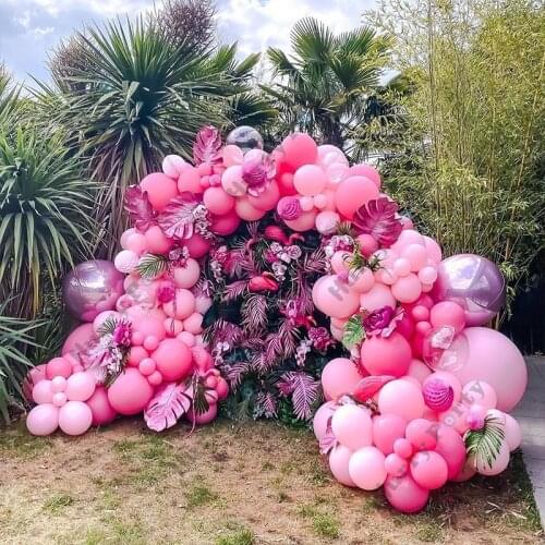 218pcs Rose Red Balloons Arch Kit Macaron Pink Pastel Latex Balloon Garland For Birthday Wedding Baby Shower Party Decor