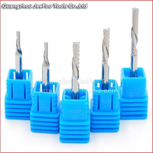 3.175mm 1/8 Single Flute Spiral Down Cut Endmill CNC Router Bits Left Hand Miling Cutter A Series