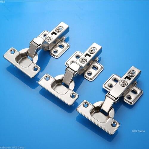 4Pcs/Lot Rustless Iron Hydraulic Hinge Iron Core Damper Buffer Cabinet Hinges Cupboard Door Hinges Soft Close Furniture Hardware