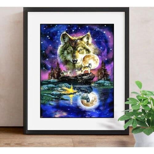 5D DIY Full Square Diamond Painting Animal Picture Rhinestones Diamond Embroidery Full Square Mosaic Wolf Home Decor Gift