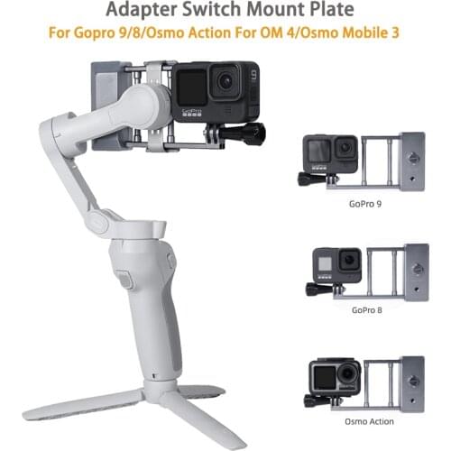 Handheld Gimbal Action Camera Adapter Switch Mount Plate For GoPro 9/8/Osmo Action For DJI OM 4/Osmo Mobile 3 Stabilizer Parts