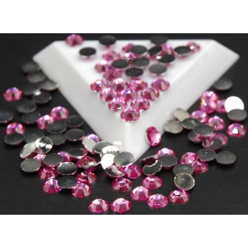 2MM 3MM 4MM 5MM 6.5MM Acrylic Crystals Flat Back Non Hot Fix Rhinestones Light Rose Color Acryl Glue on Stones
