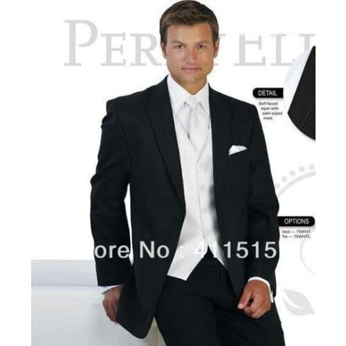 FREE shipping!custom Black wedding Groom wear Tuxedos /Best Man Peak Lapel Groomsmen Men Wedding dress Bridegroom!custom suit