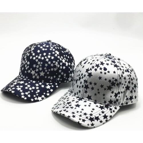 Geebro Outdoor Sport Cotton Baseball Cap Silver Stars Printe Adjustable Men Women Caps Fashion Hip Hop Adult Hat Sun Caps