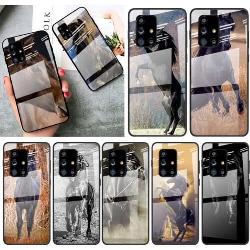 Tempered Glass Cover Anime Horse Animal For Samsung Galaxy A91 A81 A72 A71 A52 A51 A41 A31 A21S A11 A01 Phone Case