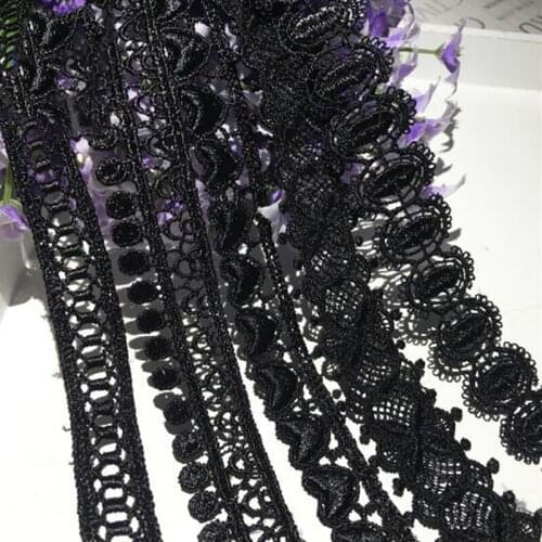 Black Lace Ribbon DIY Sew Apparel Accessories Handmade Trims Wedding birthday party Scrapbook necklace skirt dress Decoration wh