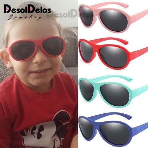 Kids Children Sunglasses 2-11 years Girls Boys Light Flexible Glasses Computer Frame UV400 Child Baby Safety Sun Glasses D324