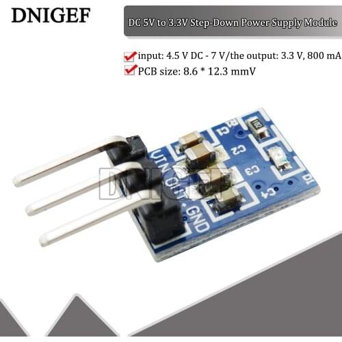 DNIGEF AMS1117 MINI 5V to 3.3V For DC-DC Step-Down Supply Buck Module LDO 800MA Voltage Power Board