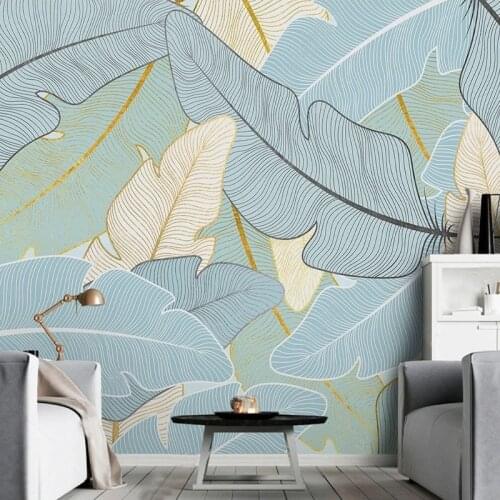 Photo Wallpaper Modern Simple 3D Abstract Hand Drawn Lines Leaves Mural Living Room TV Sofa Bedroom Home Decor Papel De Parede