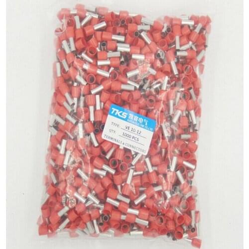E10-12 insulated electrical terminal crimp terminals 10MM2 wire connector 1000pcs/lot