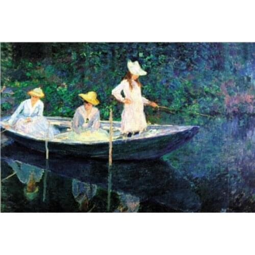 Women Fishing by Claude Monet Oil paintings reproduction Landscapes art hand-painted home decor