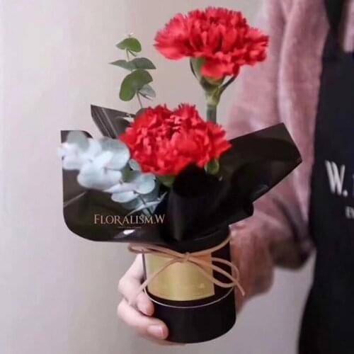 Flower Box Mini Round Gift Paper Packing Bucket Vase Replacement Packaging Case Florist Bouquet Gifts Boxes Barrel ValentineS