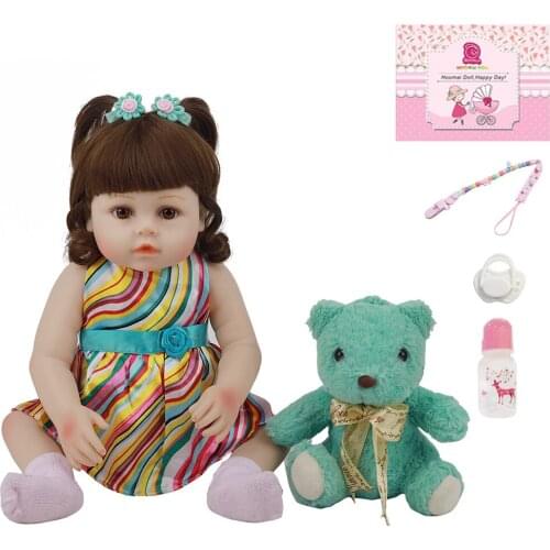 Newest 48 CM Fashion Baby Doll Toy Full Silicone Body 18 Inch Fantasy Bebe Reborn Realista Wholesale Kids Childrens Day Gifts