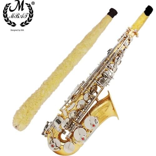 M MBAT Saxophone Cleaning Brush Cleaner Pad Saver For Tenor Soprano Alto Sax Soft Keep Saxophone Clean Accessories Maintain Tool