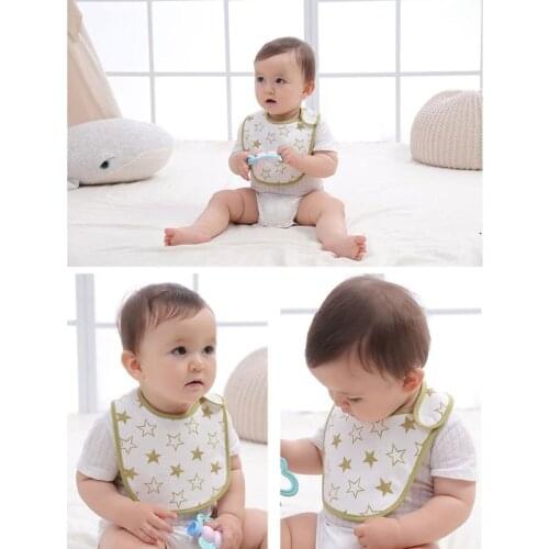 Fashion Newborn Baby Bibs Print Girl Boy Waterproof Saliva Towel Scarf Cotton Infant Burp Cloths Feeding Apron