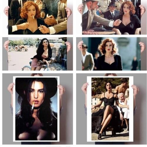 Monica Bellucci Personality Smoking Movie Canvas Painting Wall Art Print Nordic Poster Wall Picture For Living Home Decoration