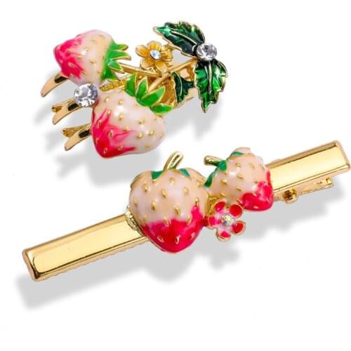 Muylinda Girls Fruit Hair Clip Set Enamel Rhinestone Hairpin Clip Fashion Hair Accessories