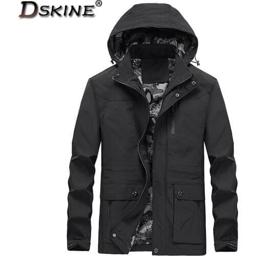2021 Men Autumn Casual Jacket Multi-Pocket Mid-Length Outwear Coats Windbreaker Spring Fashion Outdoor Brand Jacket Men Parka