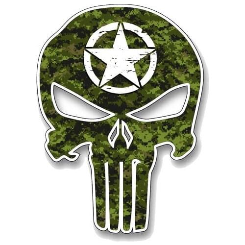 New Waterproof Army Skull Star High-quality Color Car-Sticker and Decals for Car Bumper Cover scratches Interior KK16*8cm