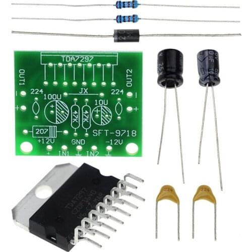 TDA7297 amplifier board spare parts dc 12v grade 2.0 dual audio encoding 15w electronic diy kit